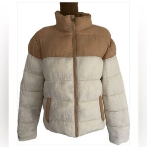 Time and Tru Color Block Puffer Coat
